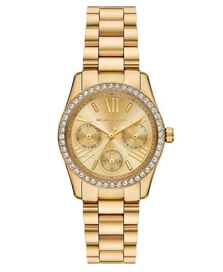 Многофункциональные женские часы Michael Kors Lexington золотистого цвета из нержавеющей стали, 34-миллиметровое золото