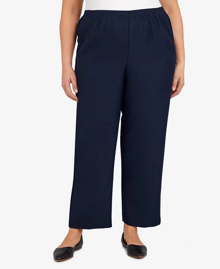 Женские брюки Alfred Dunner Plus Size прямые на резинке, синие