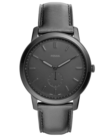 Мужские часы Fossil Minimalist 44 мм, кожа, черные