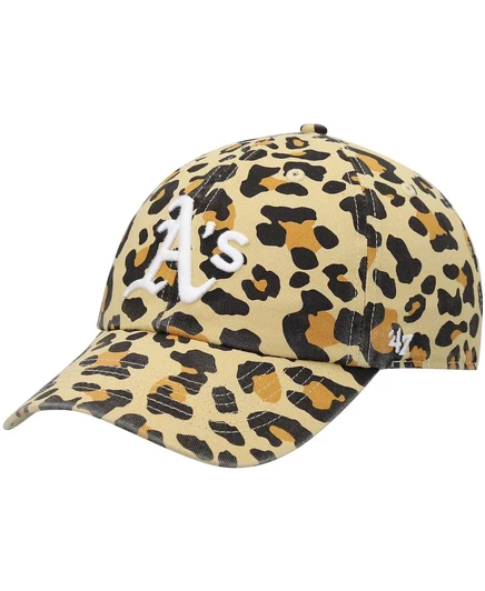 Женская регулируемая шапочка Oakland Athletics Tan Bagheera Cheetah Clean Up 47-го года выпуска для женщин tan