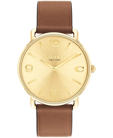 Унисекс часы Coach Elliot 40мм кожаный ремешок, коричневые