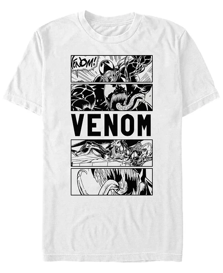 Мужская коллекция комиксов Marvel Venom Comic Panels Футболка с коротким рукавом белого цвета