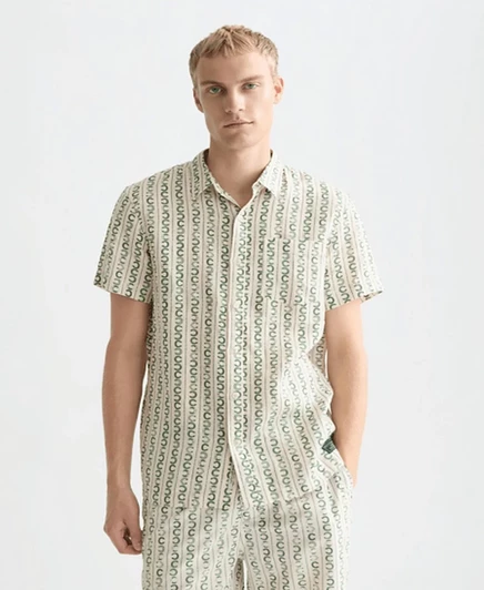 Мужская рубашка Scotch & Soda с принтом, бежево-коричневая