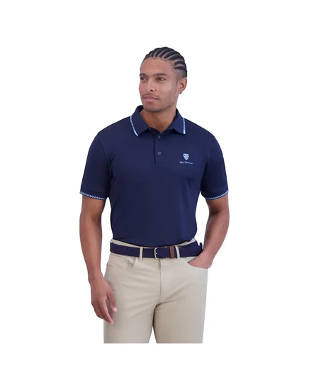 Мужская поло Ben Sherman Checker Rib Tech Pique, синяя