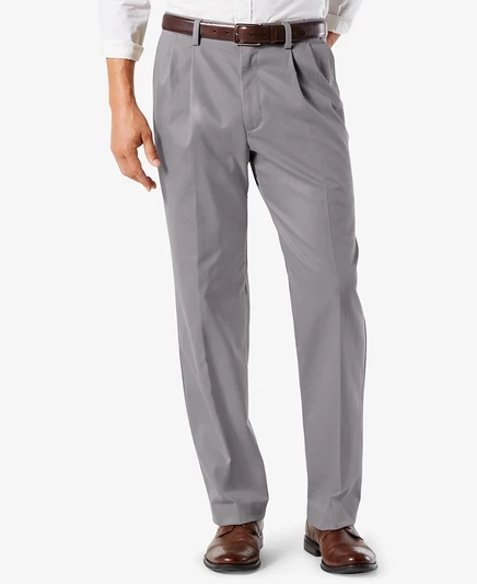 Мужские брюки Dockers Easy Classic с защипами стрейч, серые