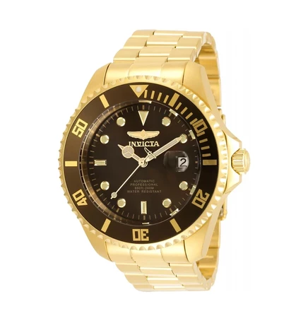 Мужские часы Invicta 35725 Pro Diver с автоматическим циферблатом из песка пустыни и 3 стрелками gold
