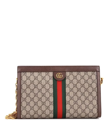 Женская сумка Pre-Owned Gucci Medium Ophidia, коричневая