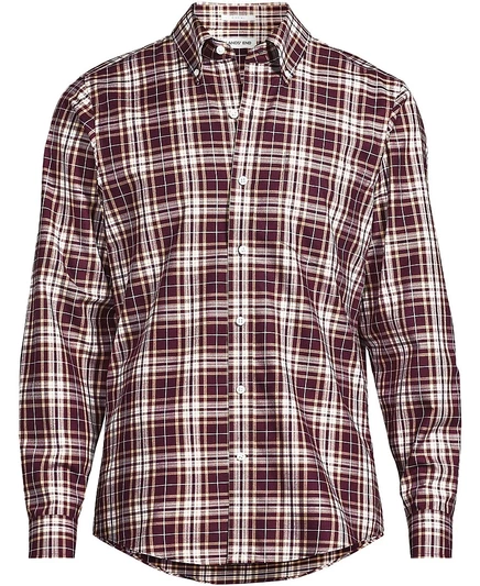Мужская рубашка Lands' End Tailored, бордово-бежевая