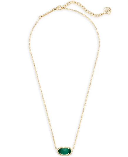 Колье Kendra Scott Elisa 14K, изумрудный кошачий глаз