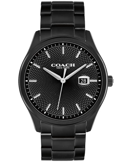 Мужские часы-браслет COACH Oliver Black IP из нержавеющей стали, 41 мм, черные