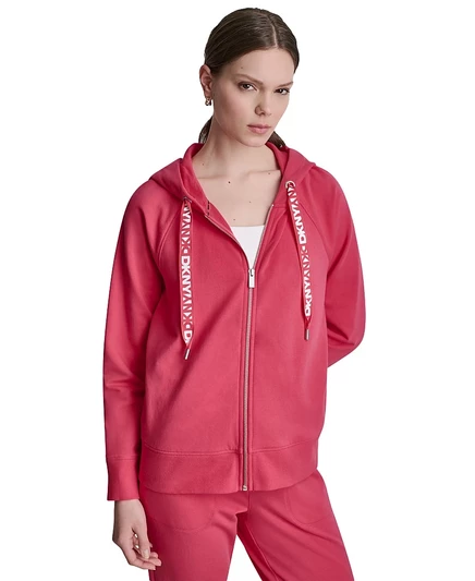 Женское двухцветное худи DKNY Sport, красное