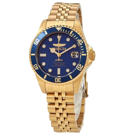 Женские кварцевые часы Invicta 29191 Pro Diver с 3 ручными циферблатами, позолоченные