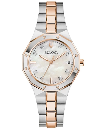 Женские часы Bulova Prestige 32 мм, двухцветные, бриллианты