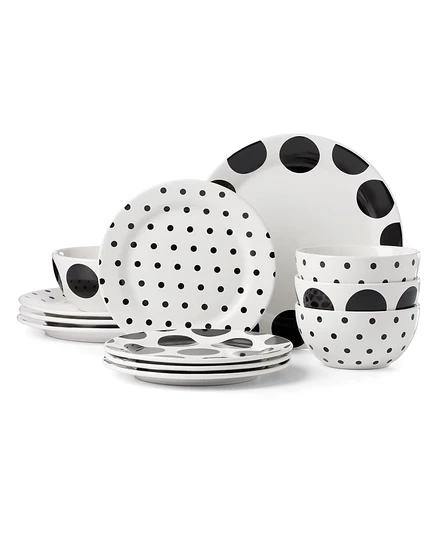 Сервиз столовый Kate Spade On the Dot, 12 пр., на 4, разноцветный