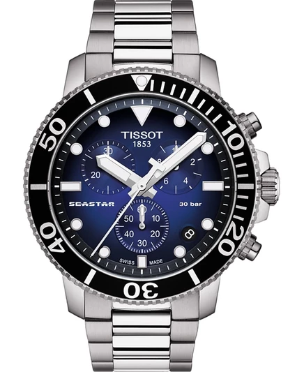 Мужские часы Tissot Seastar 1000 45,5 мм, серебристые