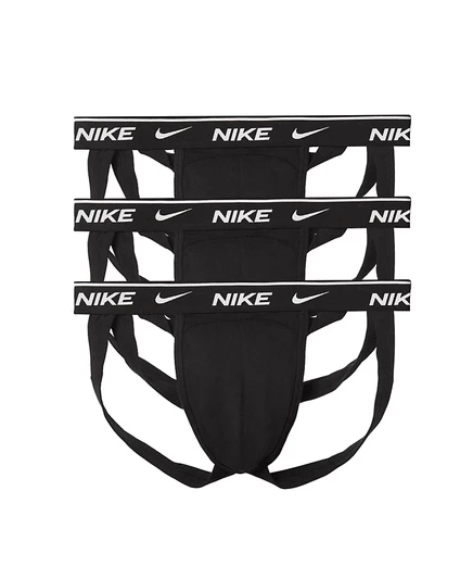 Мужские стринги Nike Dri-FIT Essential из хлопка с эластичным ремешком для нижнего белья, черные, 3 штуки