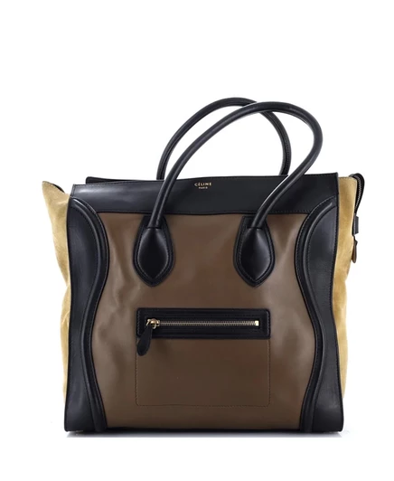 Женская сумка Celine Medium Tricolor Luggage, коричневая