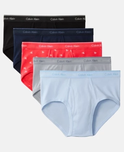 Мужские брифы Calvin Klein 5 шт. из хлопка, разноцветные