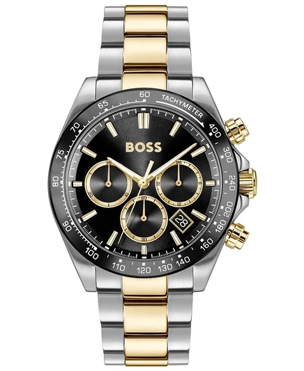 Мужские кварцевые часы Hugo Boss Hero 2.0 Fashion Chrono Two Tone из нержавеющей стали, 44 мм, черные