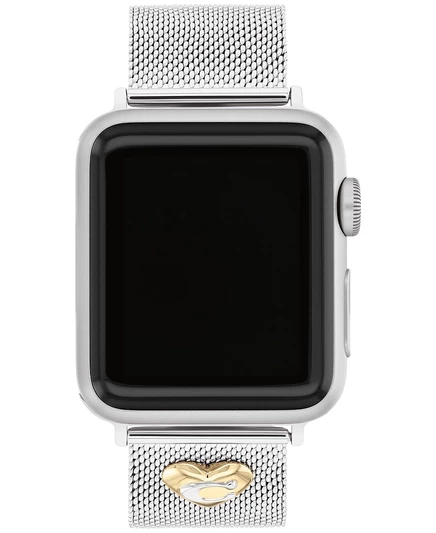 Серебристый сетчатый браслет COACH из нержавеющей стали для Apple Watch 38, 40, 41 мм серого цвета