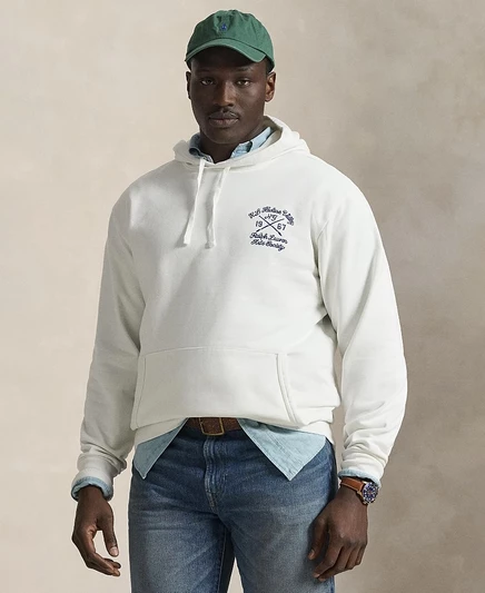 Мужское худи Polo Ralph Lauren Big & Tall с графикой, белое