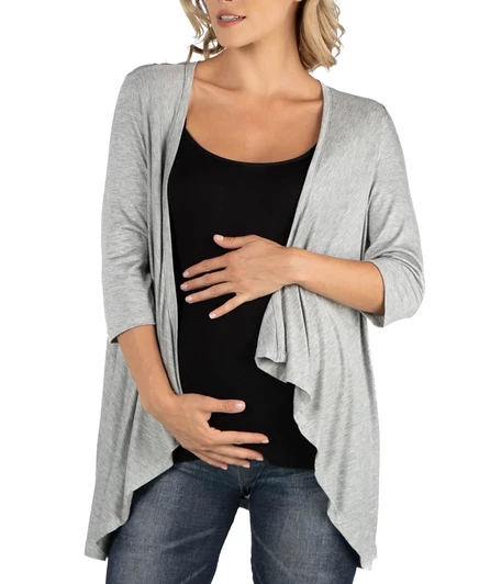 Кардиган 24seven Comfort Apparel для беременных, серый меланж