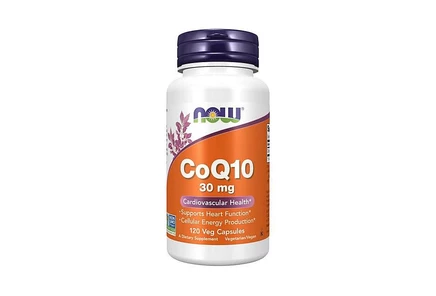 Коэнзим Q10 NOW Foods 30 мг, 120 капсул, коричневый