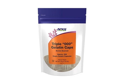 Капсулы NOW Foods желатиновые размер 000, 200 шт.