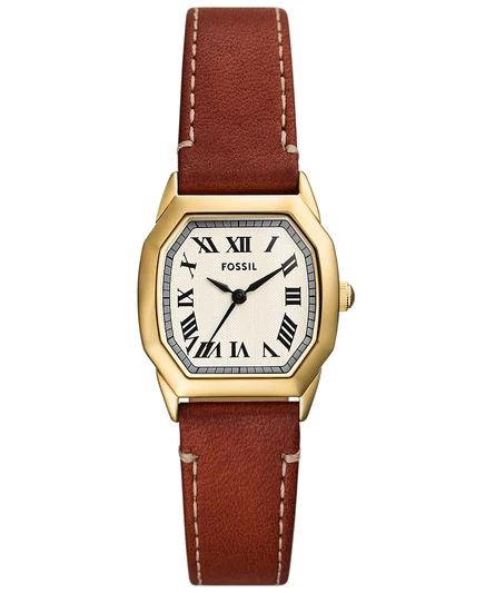 Женские часы Fossil Harlow 27 мм с коричневым кожаным ремешком