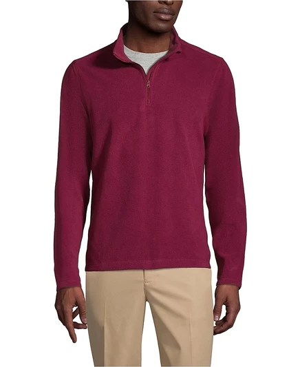 Мужской пуловер Lands End Lightweight Fleece, красный