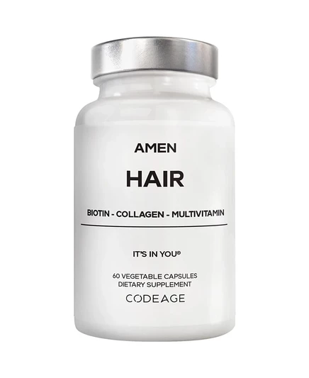 Витамины Codeage Amen Hair 10 000 мкг биотина, 60 капс., белая
