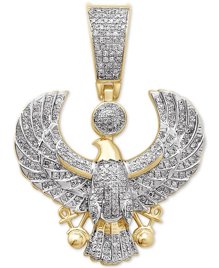 Мужской кулон Macy's Eagle 0,5 кт позолоч. серебро белый