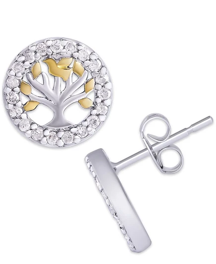Серьги-пусеты Macy's, бриллианты 1/3 карата, серебряные