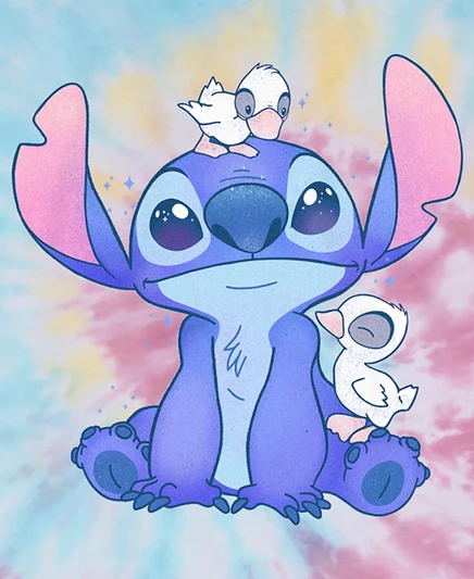 Мужская футболка с короткими рукавами Tie Dye от Lilo Stitch Cute Ducks blue pink