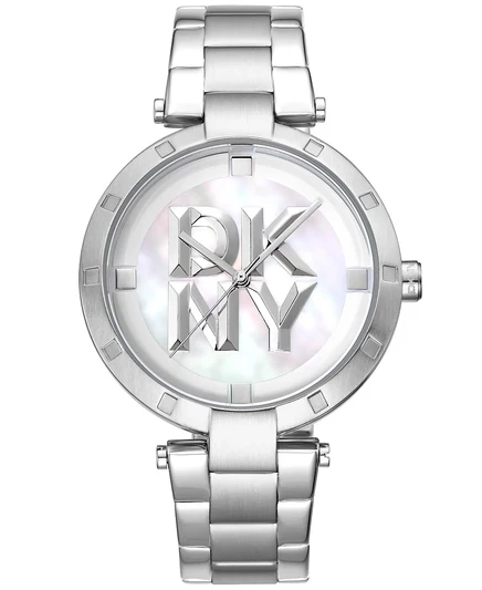 Женские часы-браслет из нержавеющей стали с логотипом DKNY Essential, серебро 38 мм