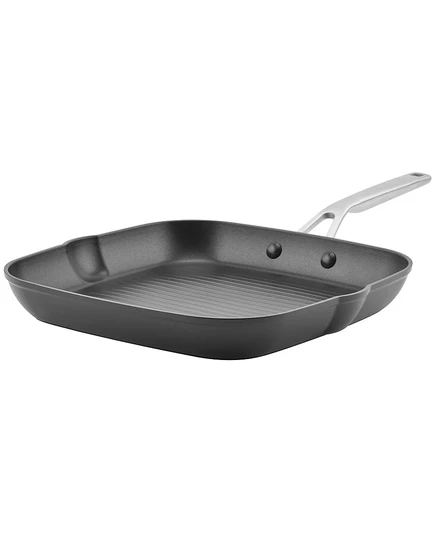 Сковорода-гриль KitchenAid 28,6 см индукционная анодированная, матовая черная