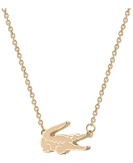 Ожерелье Lacoste Crocodile 41 см + 5 см, розовое золото