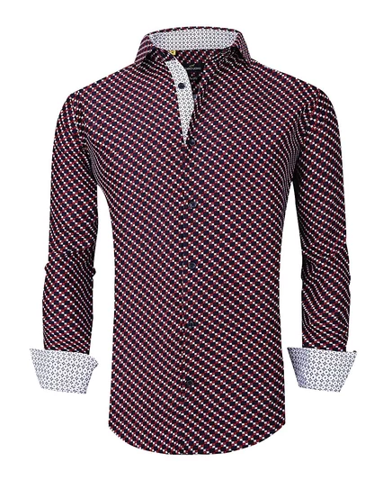 Мужская рубашка Azaro Uomo Slim Fit, морской принт, синяя