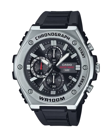 Мужские часы Casio с хронографом и черным ремешком из смолы, 51 мм, черный