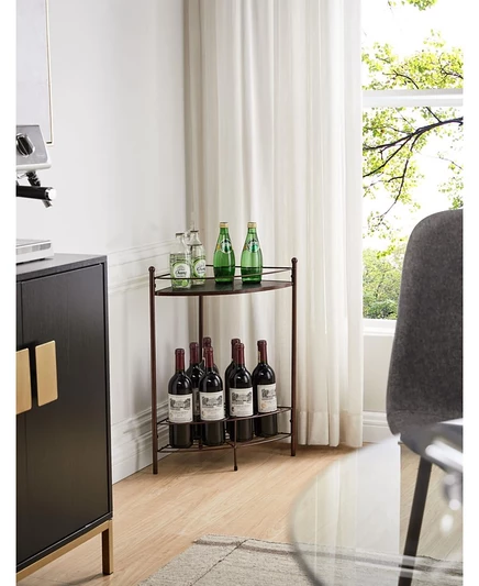 Угловой винный стеллаж Kings Brand Furniture Dover, бронза с золотом