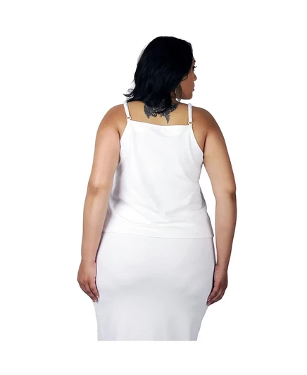 Женская майка Poetic Justice Plus Size с тонкими бретелями, белая
