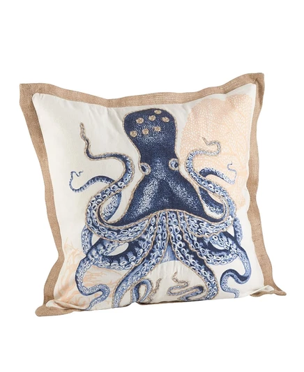 Подушка Saro Lifestyle Octopus 51×51 см, темно-синяя