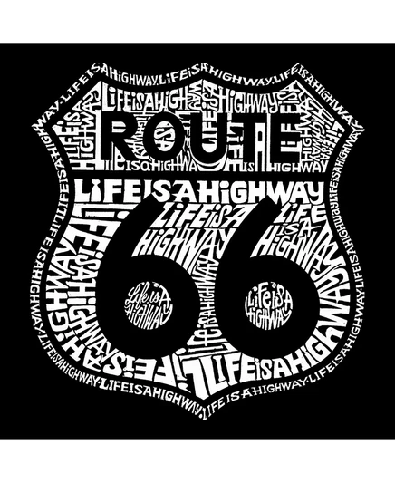 Мужская футболка с надписью Route 66 Life is a Highway в стиле поп-Арт от LA Pop Art black