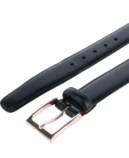 Мужской классический ремень TRAFALGAR из кожи Cortina толщиной 30 мм black with silver-tone