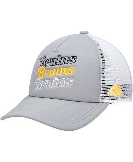 Женская серая с белым бейсболка Boston Bruins Foam Trucker Snapback gray, white