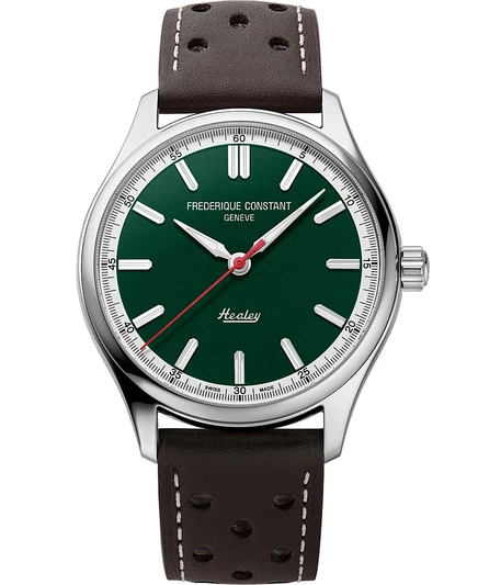 Мужские винтажные часы Frederique Constant на коричневом ремешке Rally Healey, 40 мм коричневого цвета