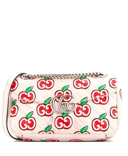Женская сумка Gucci GG Marmont Small, бежево-коричневая
