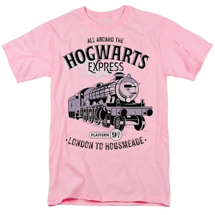 Мужская футболка Harry Potter «Хогвартс-экспресс», розовая
