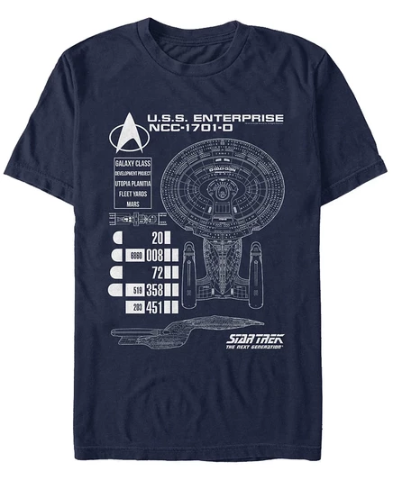 Мужская футболка Fifth Sun Star Trek Enterprise NCC-1701D, синяя