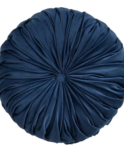 Декоративная подушка Saro Lifestyle Velvet Pintuck, 35×35 см, синяя